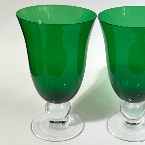 2 Lenox Holiday Gems Emerald Green All Purpose Wine Glass 8879547 Goblet Gift - Picture 4 of 13